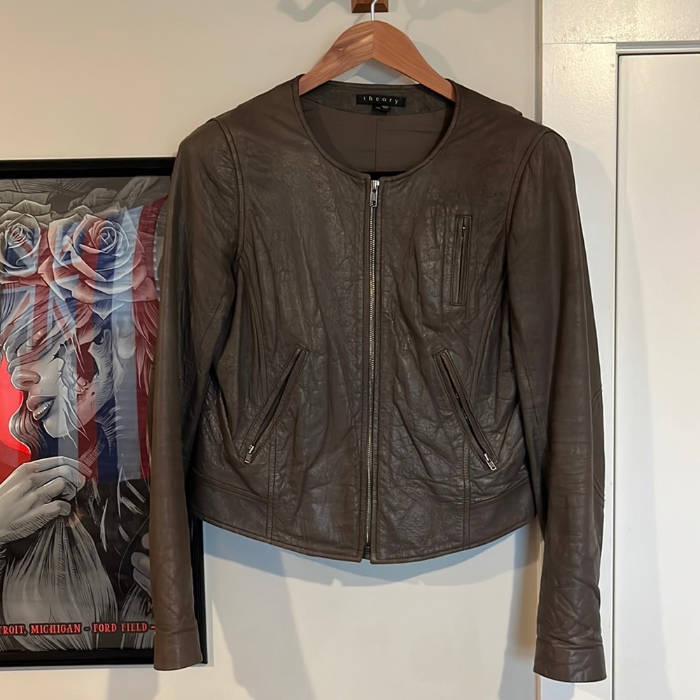 Theory Lamb leather moto jacket M